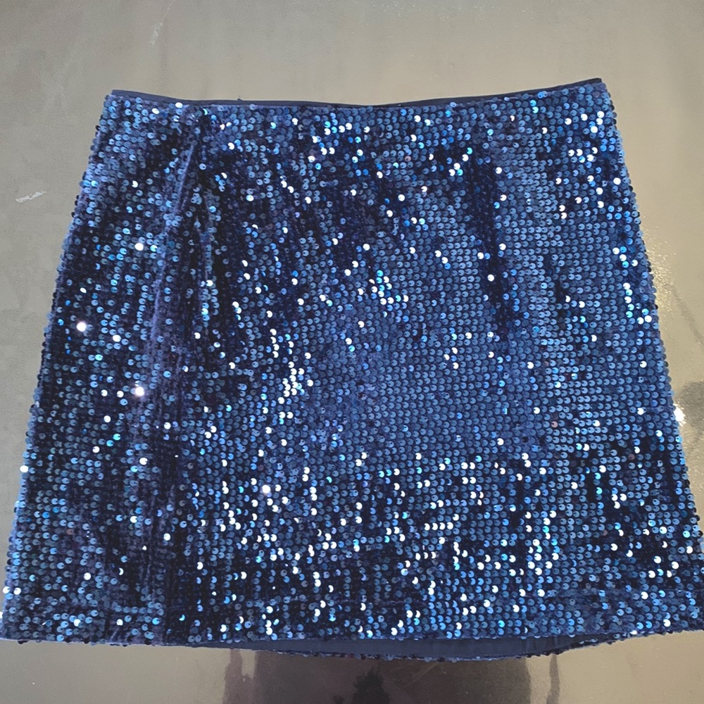 Rachel Zoe Navy Blue Sequin Skirt Medium